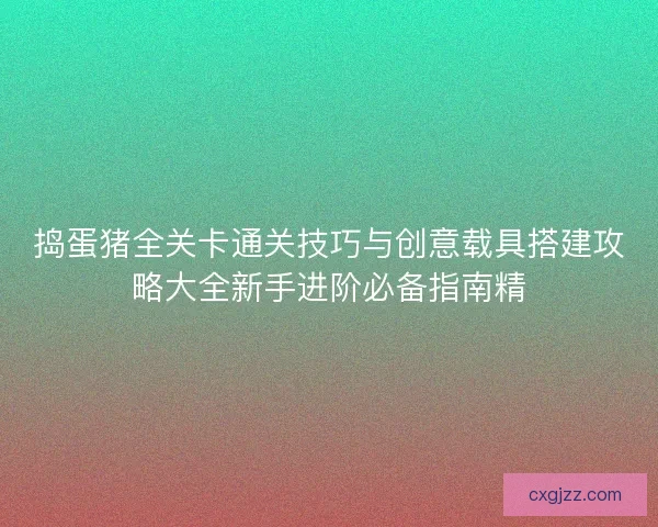 捣蛋猪全关卡通关技巧与创意载具搭建攻略大全新手进阶必备指南精